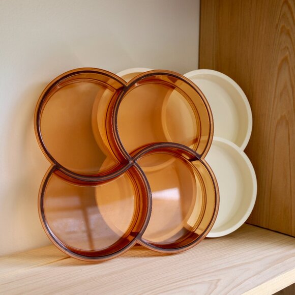 Mid Century Modern Dansk 4-Compartment Amber Melamine Tray - Picture 6 of 8